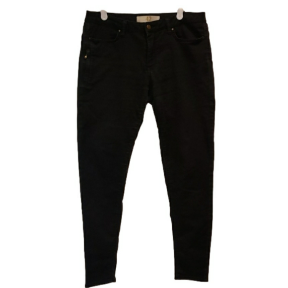 ZARA Denim Pants Women's 42 Skinny Stretch Black - Picture 1 of 14
